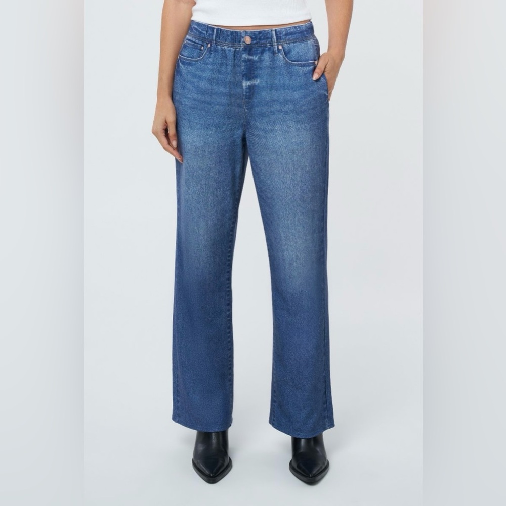 NWT Seven7 denim Illusion Wide Leg Cotton terry Sweatpant Jean - M